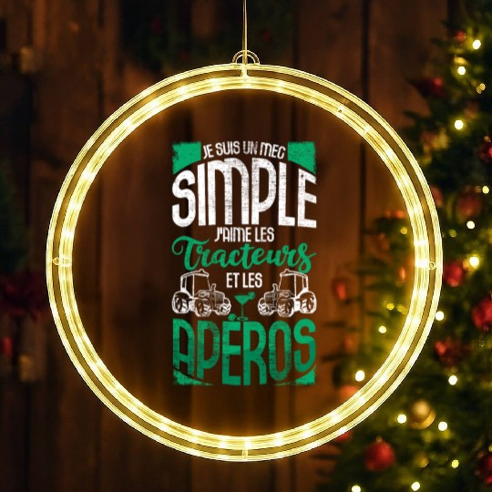 Simple Guy Like Tractor Alcohol Driver Farmer LED Christmas Window Lights