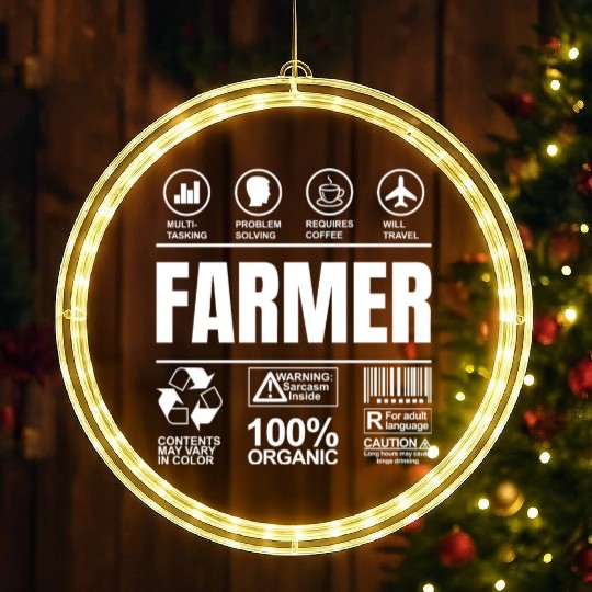 Sarcastic Profession Farmer LED Christmas Window Lights