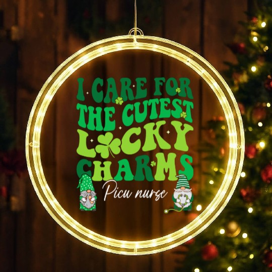 Groovy Retro NICU Nurse St Patrick's Day LED Christmas Window Lights