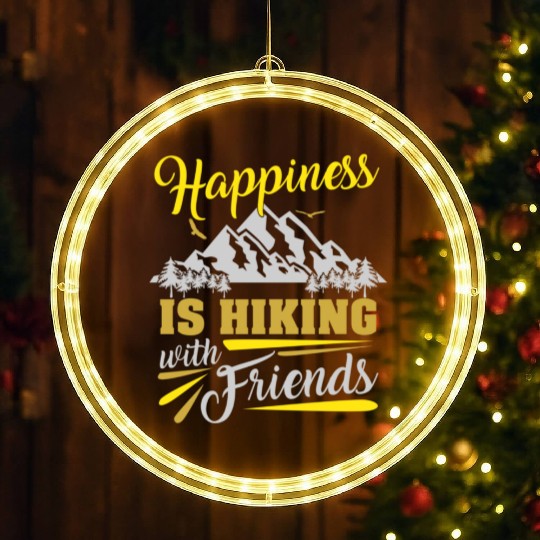 Happiness Is Hiking With Friends LED Christmas Window Lights