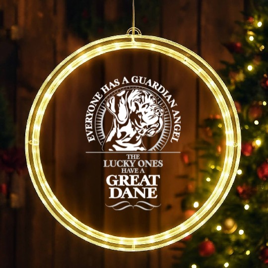 Great Dane Guardian Angel dog quote LED Christmas Window Lights