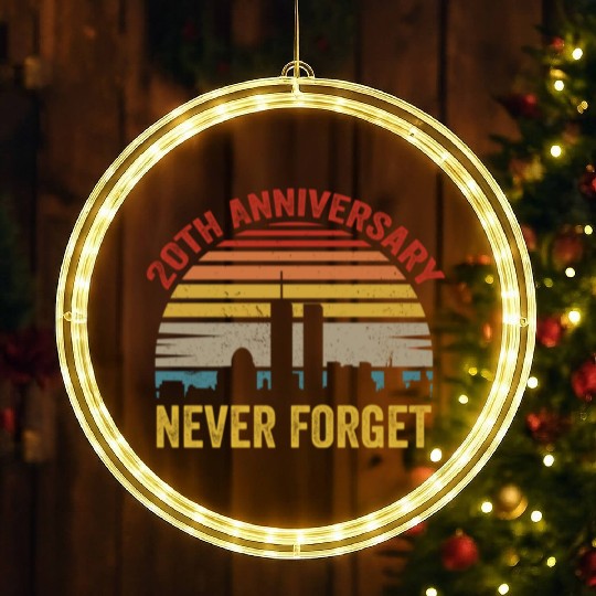 Never Forget 9 11 20th Anniversary LED Christmas Window Lights