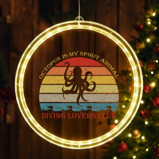 Octopus Lover LED Christmas Window Lights