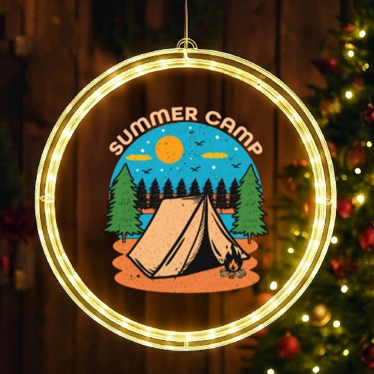 Happy Summer Camp Camping Lover FunnyT-LED Christmas Window Lights