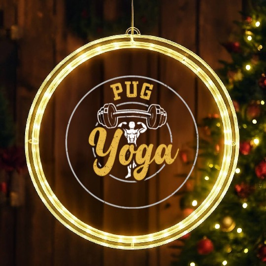 Pug Yoga - Gym LED Christmas Window Lights