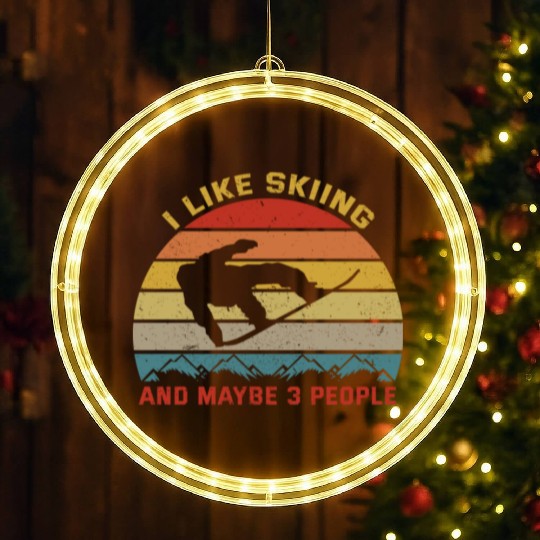 Skiing Lover LED Christmas Window Lights