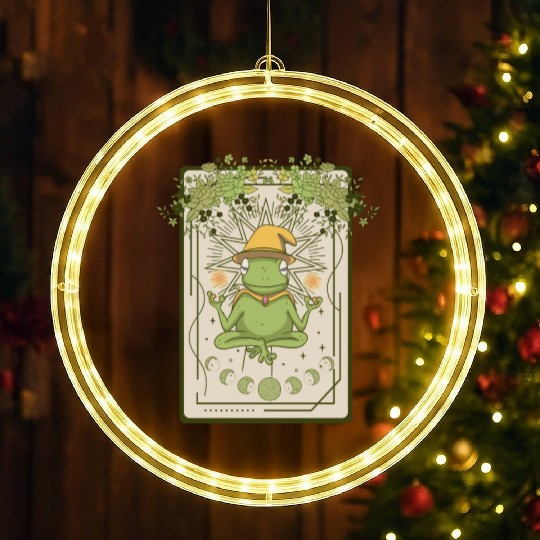 Dark Cottagecore Wizard Frog Goblincore Aesthetic LED Christmas Window Lights