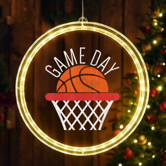 Game Day Basketball Lover Basketball Player LED Christmas Window Lights