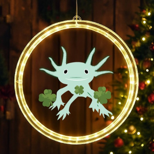 Axolotl St Patricks Day LED Christmas Window Lights