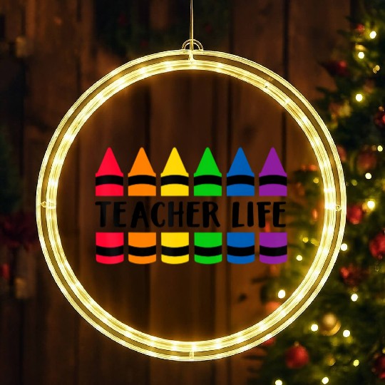 Teacher Life Crayon CRAY Teacher LED Christmas Window Lights