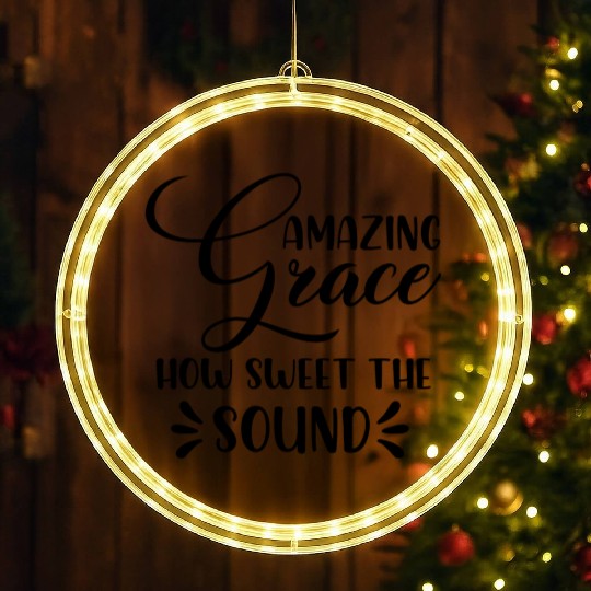 Amazing Grace How Sweet The Sound LED Christmas Window Lights