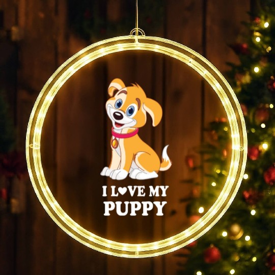 I Love My Puppy LED Christmas Window Lights