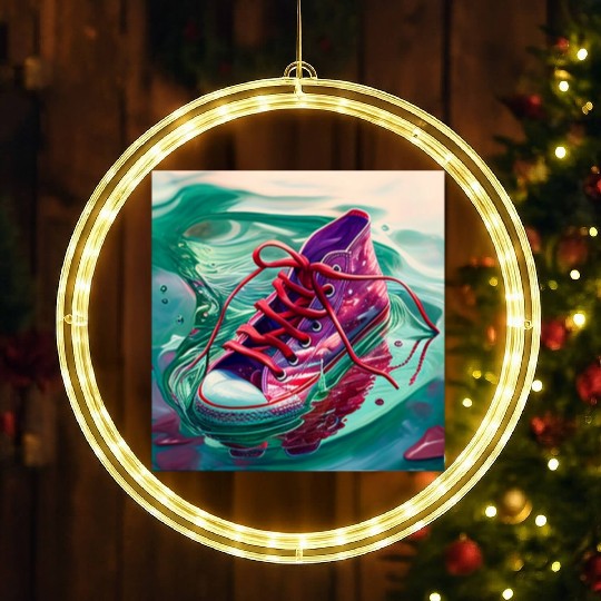 One purple running shoe LED Christmas Window Lights