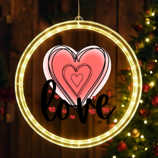 Love Hearts Valentine's Day LED Christmas Window Lights