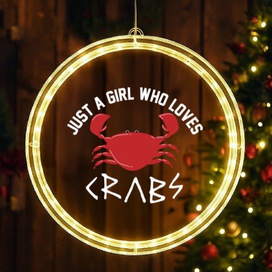 Just A Girl Who Loves Crabs Crab Lover LED Christmas Window Lights