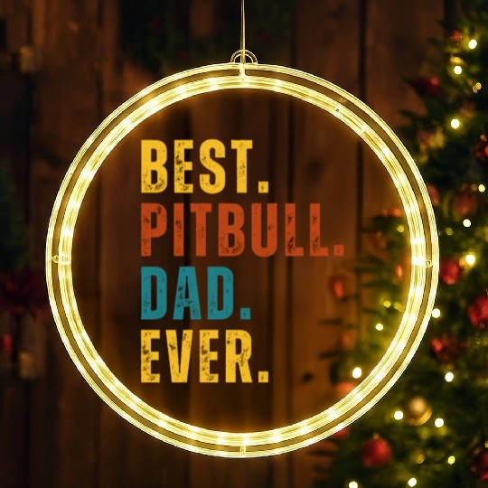 BEST Pitbull Dad Ever LED Christmas Window Lights