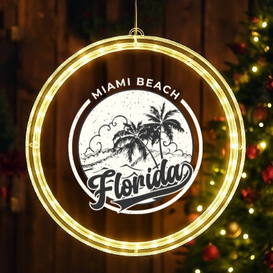 vintage Miami beach, Summer beach LED Christmas Window Lights