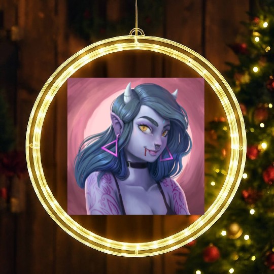 Alpha Female illustration as vampire LED Christmas Window Lights