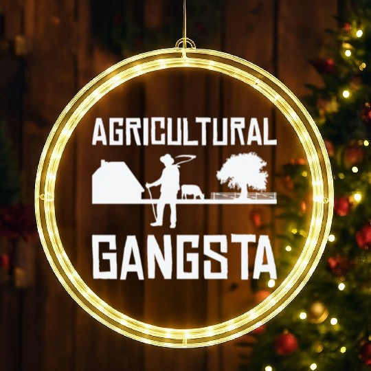 Agriculture Gangsta Gardening Farmer Planting LED Christmas Window Lights