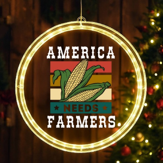 America Needs Farmers LED Christmas Window Lights