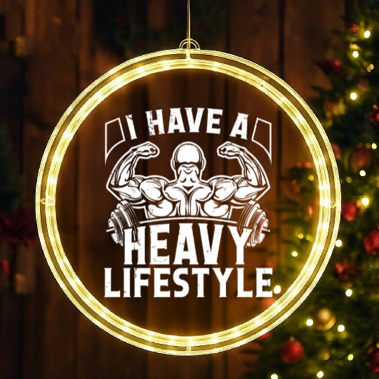 Strongman heavy lifestyle gym fitness bodybuilding LED Christmas Window Lights