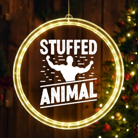 Strongman stuffed animal gym fitness bodybuilding LED Christmas Window Lights