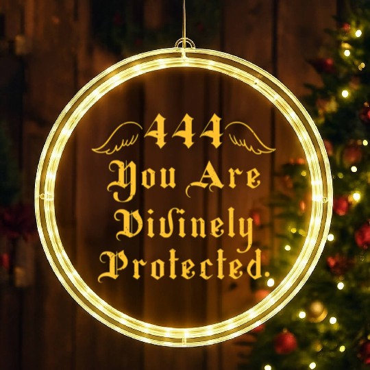 Angel Number 444 You Are Protected Divinely Angel LED Christmas Window Lights
