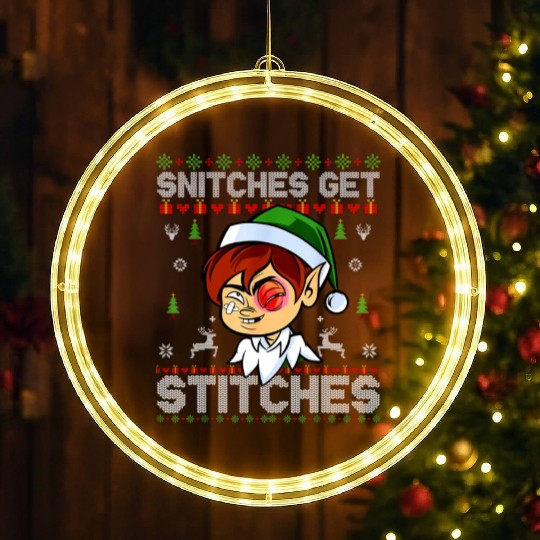 Warrior 12 Snitches Get Stitches LED Christmas Window Lights