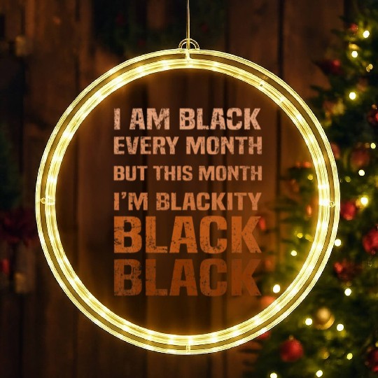 Juneteenth Blackity BLM African Melanin Black Hist LED Christmas Window Lights