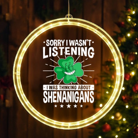 Funny Shenanigans Shamrock St Patrick's Day LED Christmas Window Lights