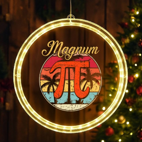 Magnum Pi Math Pi Day Retro LED Christmas Window Lights
