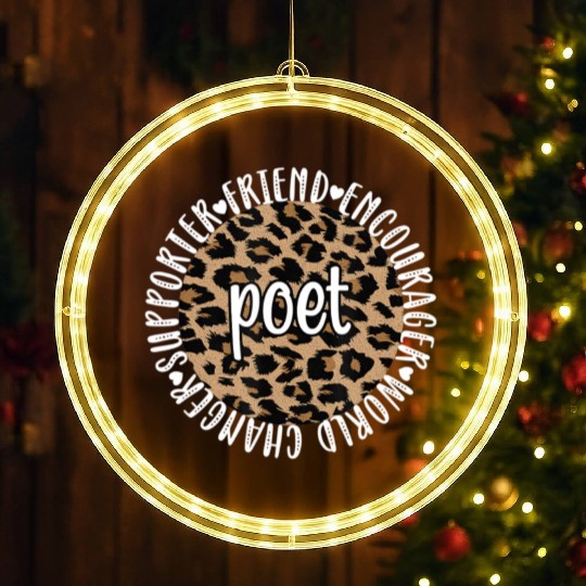 Poetry Poet Poetry Lover Poem Writer LED Christmas Window Lights