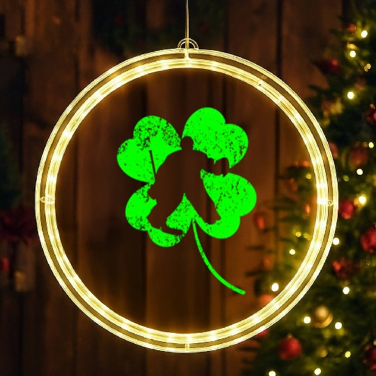 Ice-hockey St. Patrick's day shamrock LED Christmas Window Lights