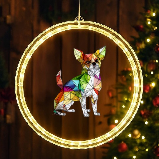 Colorful Origami Chihuahua: A Playful and LED Christmas Window Lights