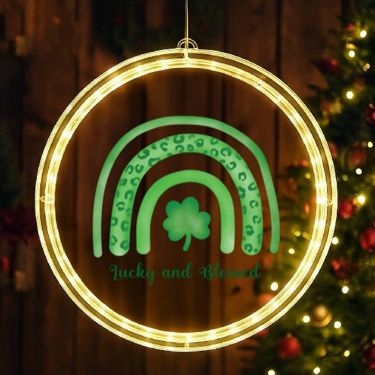 Lucky and Blessed LED Christmas Window Lights