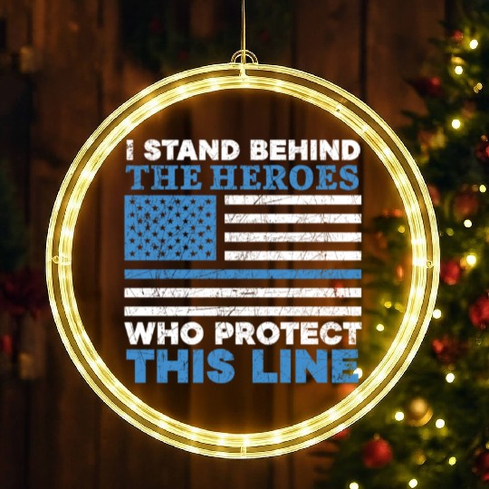 Military Police Officer Law Enforcement USA Flag LED Christmas Window Lights