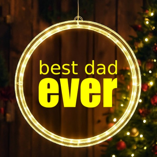 best dad ever - retro LED Christmas Window Lights green - fathers day -