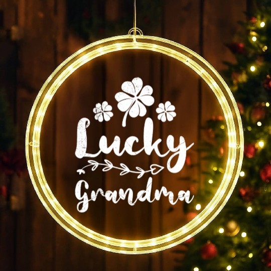 Lucky Grandma St. Patrick's Day Ireland Grandma LED Christmas Window Lights