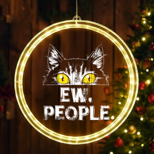 Ew People Cat LED Christmas Window Lights