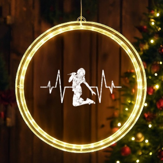 guitar player girl heartbeat LED Christmas Window Lights