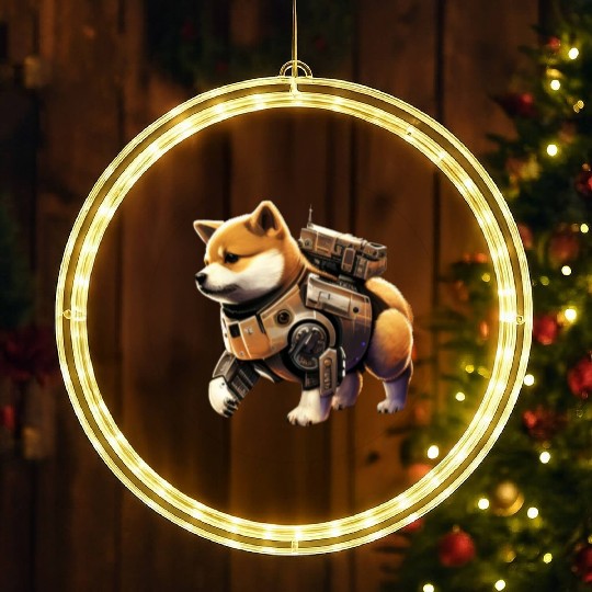 Mech style simple Japanese style shiba Inu dog LED Christmas Window Lights