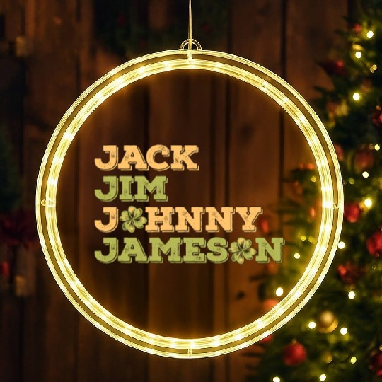 Jack Jim Johnny Jameson 4 Founder St Patrick's Day LED Christmas Window Lights