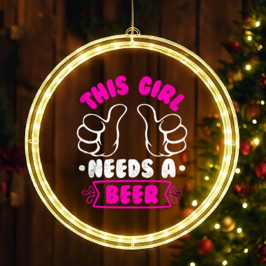This girl needs a beer vacation Spring Break LED Christmas Window Lights