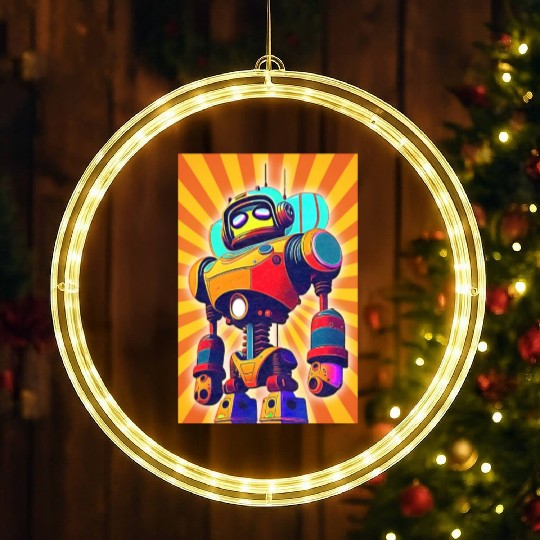 super hero cartoon iron man robot LED Christmas Window Lights