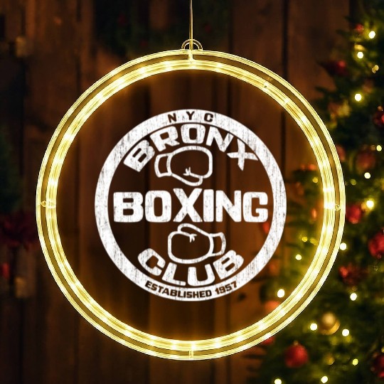 Bronx Boxing Club Squared Circle Distressed LED Christmas Window Lights