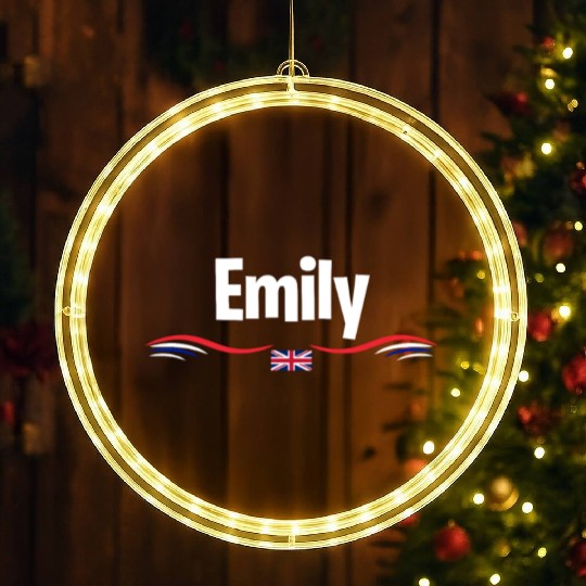 UK Flag Emily England Girl British Birthday Name LED Christmas Window Lights