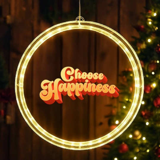 Choose Happiness Typography LED Christmas Window Lights