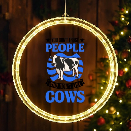 Cow Gift Farmer Cattle Breeder Cows LED Christmas Window Lights