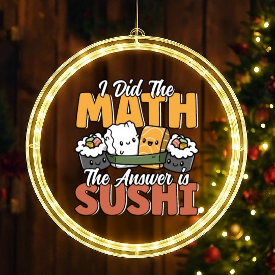 Funny Sushi Math Cute Kawaii Japanese Cuisine LED Christmas Window Lights