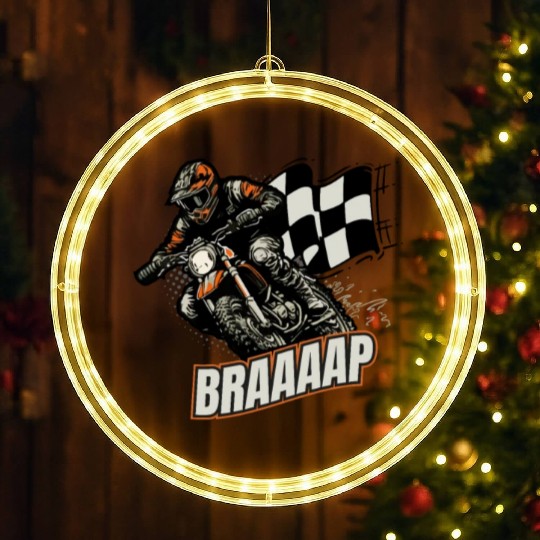 Dirt Bike Race Motorsport Motorbike LED Christmas Window Lights